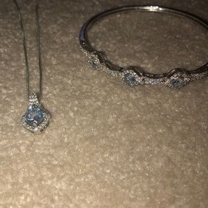 Light Blue stone necklace and bracelet set